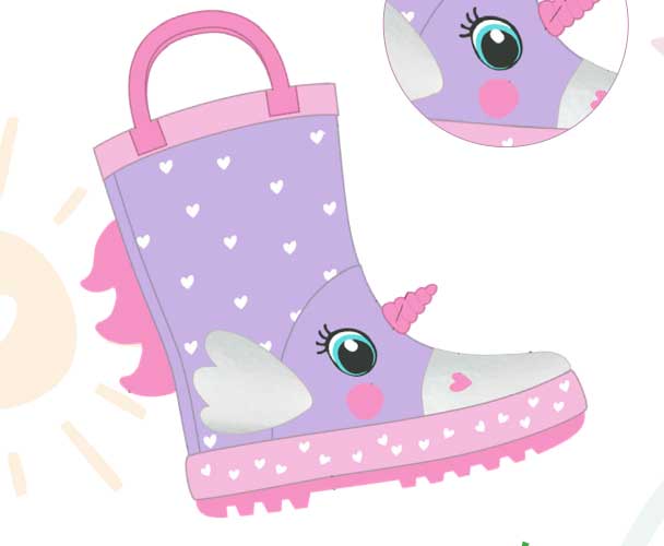 Rain Boot Unicorno Cuori