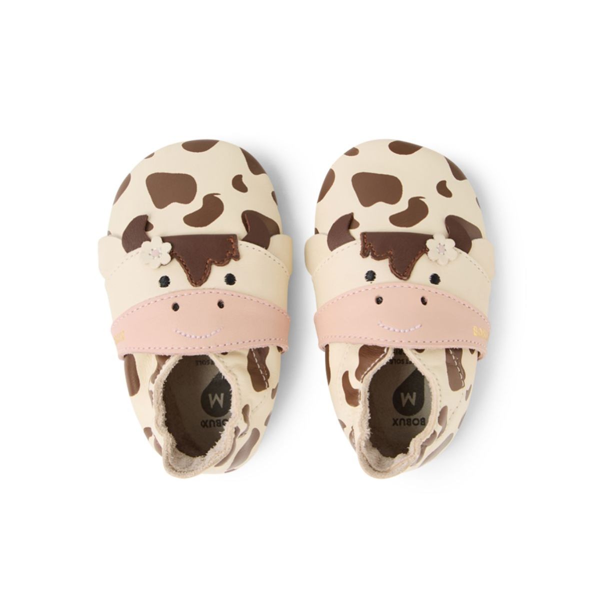 Soft Sole Mooley Cow White Swan-Black Coffee