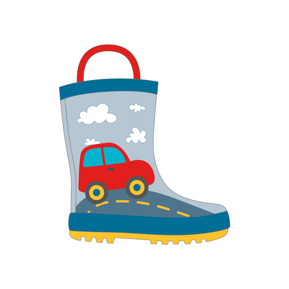 Rain Boot Red Car